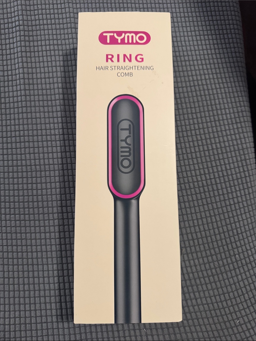 TYMO Ring Hair Straightening Comb — Black with Pink Accent